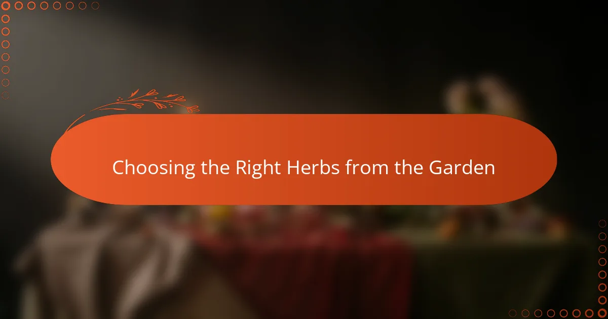Choosing the Right Herbs from the Garden