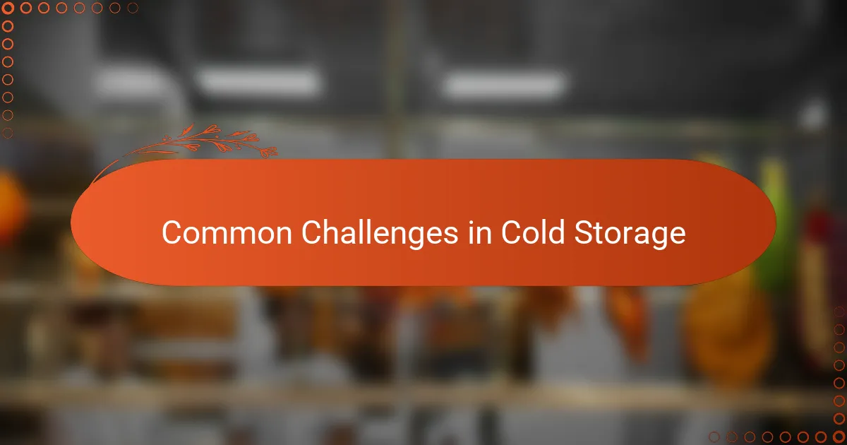 Common Challenges in Cold Storage