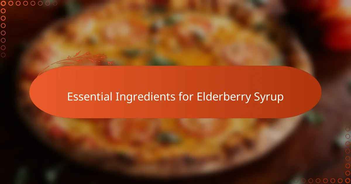 Essential Ingredients for Elderberry Syrup