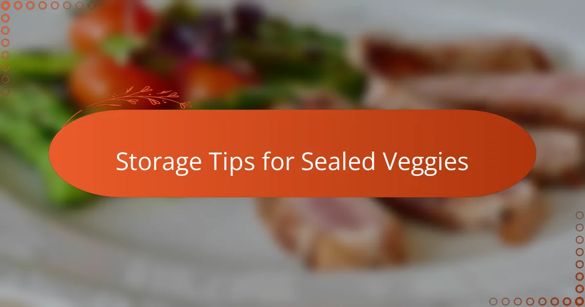 Storage Tips for Sealed Veggies