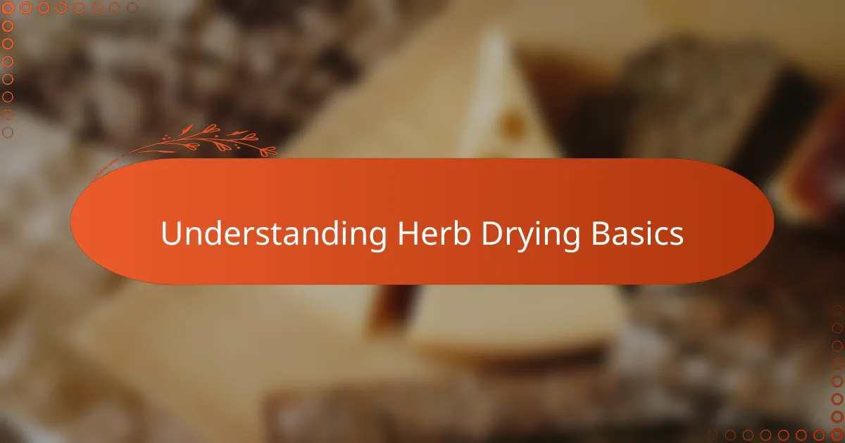 Understanding Herb Drying Basics